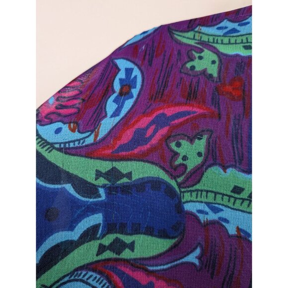 Embroidered Blazer Jacket Women Size 1X Open Front Boho Geometric Patchwork Art - Picture 16 of 16